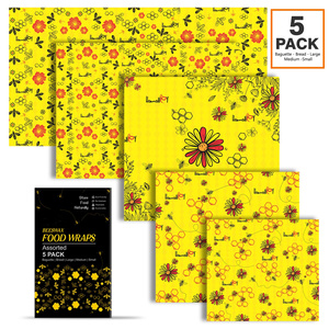 Reusable Beeswax Food Wrap Eco Friendly Organic Bees Wax Food Storage Wrappers
