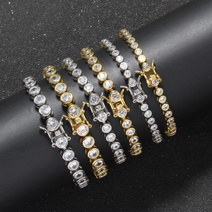 Pack Set Tennis <b>Bracelet</b> 3mm4mm5mm Single Row <b>Copper</b> Set Zirconium Hip-hop <b>Bracelet</b> Tanjing Fashion Lijing Necklace - Product Image 5