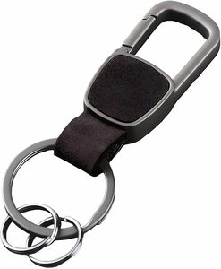 <span class=keywords><strong>Porte</strong></span>-clés en cuir véritable et métal, clip pour clés de maison et de voiture, accessoires pour clés, pendentifs, petits cadeaux pour hommes - Product Image 1