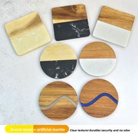 Ensemble de sous-verres en pierre, tapis résistants à la chaleur, sets de table carrés, sous-verres pour café et vin, sous-verres pour tasses à thé de forme irrégulière, style moderne et minimaliste
