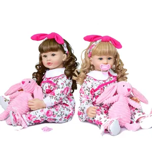 2021 Reobrn幼児人形エレガントなプリンセスガール60CMシリコンベベ生まれ変わった人形ブリンケドス子供おもちゃギフト