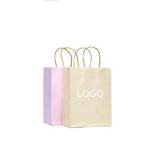 Sac en papier kraft brun écologique personnalisé de luxe, style classique, poignée en corde de coton durable, cadeau de supermarché pour une durabilité durable - Product Image 2