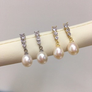 Boucles <span class=keywords><strong>d</strong></span>'Oreilles SHDIYAYUN en <span class=keywords><strong>Argent</strong></span> Pur S925 avec Aiguille, Design Goutte Zircon et Perles de Culture <span class=keywords><strong>d</strong></span>'Eau Douce Naturelles - Product Image 3