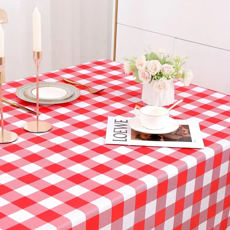 Plaid Waterproof Tablecloths Checkered Table Cloth for Rectangle Tables for Picnic Party Christmas