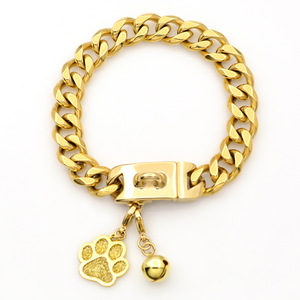 <span class=keywords><strong>Collar</strong></span> de Perro de Acero Inoxidable con Remaches de Lujo de 13 mm, Diseño Animal, Chapado en Oro, Anti-Mordidas, Correa de Perro de Acero de Titanio y Anillo para el Cuello - Product Image 3