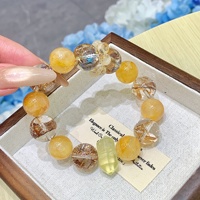 <strong>Best</strong>-<strong>selling</strong> Natural Yellow Crystal Double-pointed Energy Fashionable <strong>Bracelet</strong>, Yellow <strong>Rubber</strong> Flower Party Accessory
