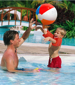 Jouets gonflables pour piscine de 12 pouces pour les jeux aquatiques d'été, fournitures pour fêtes d'anniversaire d'enfants, balles de plage arc-en-ciel - Product Image 5