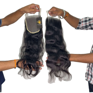 Extensiones de Cabello Humano Ondulado Virgen Remy Indio Sin Procesar de Grado Superior 11A, Precio de Fábrica, con Cierre de Encaje HD 6x6 - Product Image 1