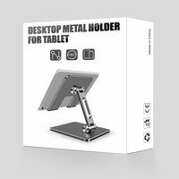 Support de téléphone en aluminium avec logo personnalisé, support de bureau réglable pour iPhone, Android et tablettes (portable et compatible OEM)