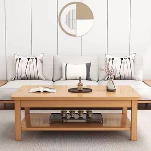 Modern Wooden <b>Coffee</b> <b>Table</b> With Storage Shelf For Small Living Room Rectangle Tea <b>Table</b> Environmental Friendly Paint 2024 Model - Product Image 1