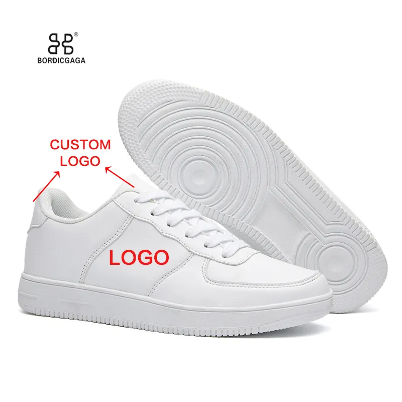 Wholesale Luxury Brand Logo Custom Unisex Sports Running White Black Color Sneakers Men Classic Flat Casual Shoes
