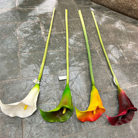 Einzelner Künstlicher Calla-Lilien-Anthurium-Zweig Tropische Blume mit Langem Stiel Großes Blatt Weiches PVC Umweltfreundliche Blumendekoration für Landschaftsgestaltung
