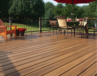 Terrasse en WPC, composite, antidérapant, à emboîtement, brossé, de style européen, imperméable et résistant à l'humidité, garantie 3 ans