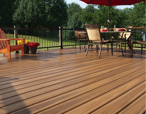 WPC Decking European <b>Brushed</b> Interlocking Anti-Slip Square Composite Waterproof & Moisture-proof Outdoor <b>Deck</b> 3-Year Warranty - Product Image 6
