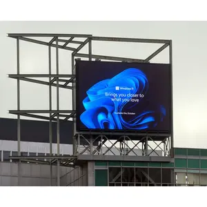 Outdoor P10 Full Color 4X8 Ft Electronic Advertising Led Signs Led Business Board On Street Pole Store Curve Digital Billboard