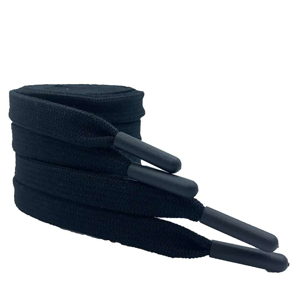 high fashion waistbands nylon polyester flat drawstring cord shoelace with silicone tips