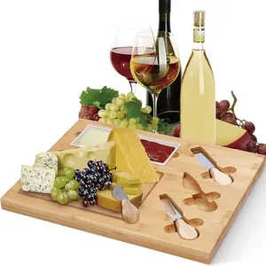 Groothandel Kerst Party Bamboe Charcuterie Rechthoek Bamboe Kaasplank Set