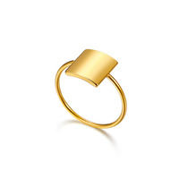 Chevalière Bague Or 18K pour Femme en Acier Inoxydable Minimaliste Déclaration Bague Gravée Bijoux Personnalisés Cadeau