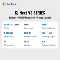 Écran LED pliable HD Canbest Mobile P1.2 P1.5 P1.8 P2.5 83 pouces 2K pour location et événements