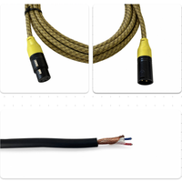 Câble de microphone XLR mâle-femelle OEM RH-X109 en tweed avec blindage spiralé, gaine en PVC et conducteur en cuivre sans oxygène
