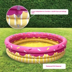<span class=keywords><strong>Piscine</strong></span> gonflable durable en forme de donut pour enfants, en PVC épaissi, design boule océanique pour jeux aquatiques intérieurs/extérieurs pour bébés - Product Image 2