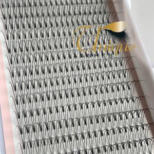 Noir de jais le plus sombre coréen PBT thermocollé 3D 4D 5D 6D 7D ventilateurs de volume préfabriqués ventilateurs de volume de base pointus extensions de cils - Product Image 1