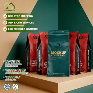 カスタム無料デザインプライベートラベルジップロック付き緑色の空のコーヒー豆袋 - Product Image 1