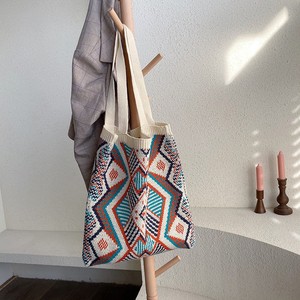 Lady Knitting Gypsy Bohemian <strong>Boho</strong> Chic Einkaufstasche Frauen Casual Open Shopper Top-Griff <strong>Tasche</strong> 2021 Female Daily Handbag - Product Image 6