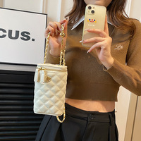 Sac bandoulière vertical en cuir véritable MP011 pour femme, style célébrité internet tendance 2026, matelassé