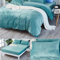 Parure de lit en velours cristal doux, chaude et confortable, comprenant housse de couette, drap et taies d'oreiller – Vente en gros usine OEM ODM