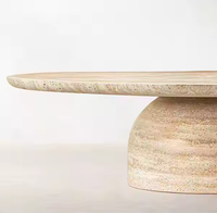 Table basse en travertin naturel au design classique moderne, mobilier de salle à manger intérieur pour la maison, le salon, le bureau, carrée, en métal et marbre
