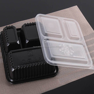 Micro-ondes plastique Pp préparation de repas jetable <span class=keywords><strong>Bento</strong></span> récipient de nourriture <span class=keywords><strong>3</strong></span> compartiment boîte à déjeuner - Product Image 5