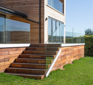 Phong cách tối giản ruộng bậc thang hàng rào decking Kính hàng rào nhôm lan can & tay vịn không khung kính nhôm U kênh - Product Image 1