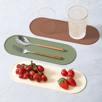 Tapis de cuisine en silicone de style nordique européen, antidérapant, multi-usages, imperméable et résistant à l'huile