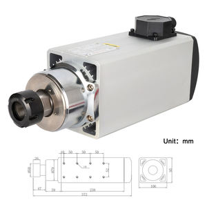 Moteur de broche CNC haute vitesse 5KW ER32 18000RPM 220V 380V refroidi par air à bride carrée pour routeur CNC - Product Image 2