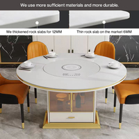 Ensemble de table à manger extensible moderne avec plateau en marbre et chaises en marbre pour mobilier de bar à domicile