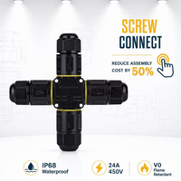 Connecteur de câble étanche IP68 pour éclairage LED extérieur, connecteur de câble 3 broches de type X, vente chaude, joint de câble pour éclairage extérieur.