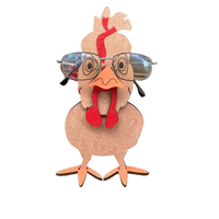Support et porte-lunettes en bois moderne et amusant en forme de poulet, support multifonctionnel pour lunettes de soleil, décoration de bureau, décoration de mariage