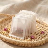 Sachets de thé en papier biodégradable blancs 6x8cm, qualité alimentaire, avec cordon de serrage, vente en gros