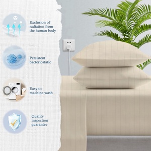 Taie d'oreiller antistatique en coton biologique tricoté 95% avec fil argenté 5% pour mise à la terre, brodée et imprimée, pour la maison et l'hôpital - Product Image 4