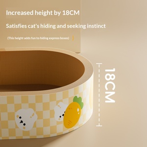 Papan Garukan Kucing Sarang Kucing Terpadu Papan Garukan Kucing Tahan Gores Tahan Aus Kertas Bergelombang - Product Image 3