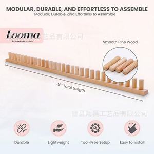 เครื่องทอผ้าห่มไม้ Looma ปรับขนาดได้ ทำมือ ใช้สำหรับทอผ้าไหมพรม งานฝีมือทำเองที่บ้าน - Product Image 5