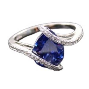2020 Incredible Designs 925 Sterling <b>Silver</b> Tanzanite CZ Ring with <b>White</b> Cz Rhodium Plated Jewelry Sets - Product Image 2