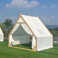 Abri de jardin extérieur en toile en forme de A avec plateforme, abri extérieur de luxe résistant aux insectes pour le camping