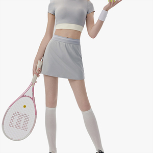 Ensemble de sport de tennis pour femme, rembourré, color block, toucher frais, décontracté, deux pièces, anti-exposition, pour Pilates et Yoga - Product Image 2