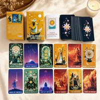 Vente en gros de cartes de tarot artistiques pastel, 78 cartes, cartes de divination spirituelle, cartes de tarot Rider Waite, papier, portables, écologiques, OEM ODM