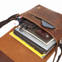 Sac de travail rétro en cuir imperméable fait à la main, sacoche de facteur pour ordinateur portable de 13 pouces