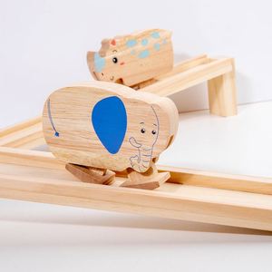 Juguete Creativo y Divertido para Niños, Bloques de Dinosaurios con Inercia para Descender, Rampa de Madera Montessori, Juguetes de Dinosaurios - Product Image 3