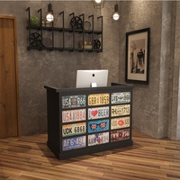 Bureau de réception rectangulaire en MDF GUANKAI pour magasin de vêtements, restaurant, bar, salon de coiffure - Style campagnard américain, ensemble complet