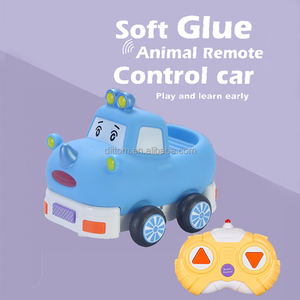 2,4G RC bebé dibujos animados goma suave lindo vehículo bebé truco coche inteligente Mini rinoceronte música Animal Coche - Product Image 2